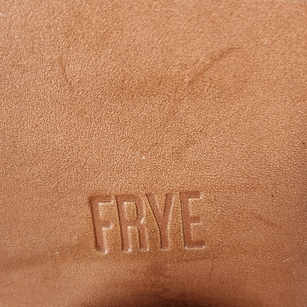 FRYE Women's Courtney Sandal Size 8.5 Taupe Suede Open Toe Sling Back Shoe - Picture 5 of 13